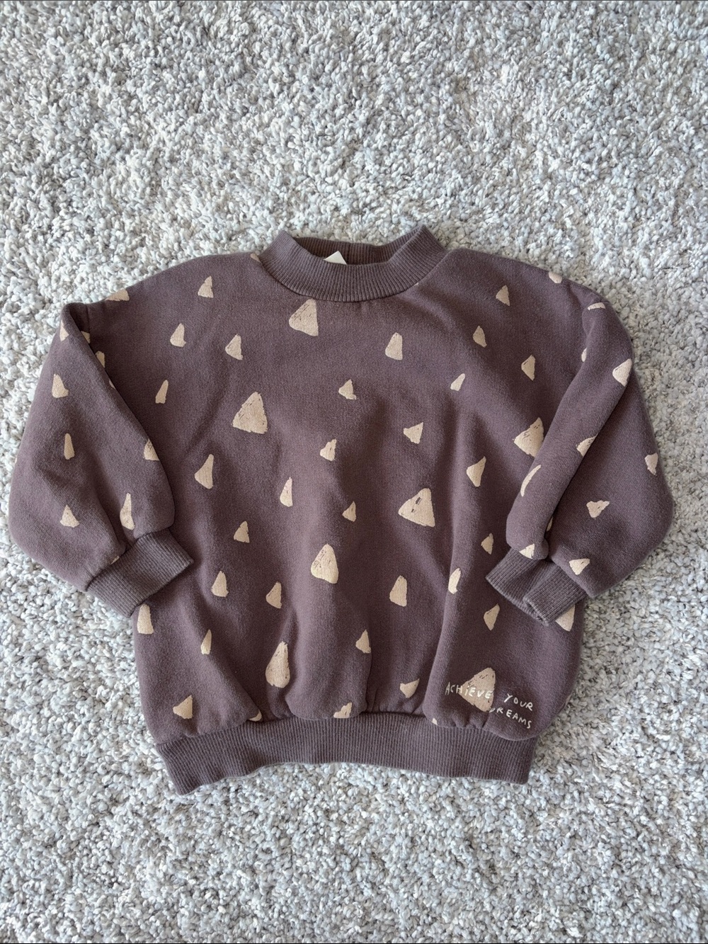 Zara Mauve Sweatshirt with Cream Triangle Print